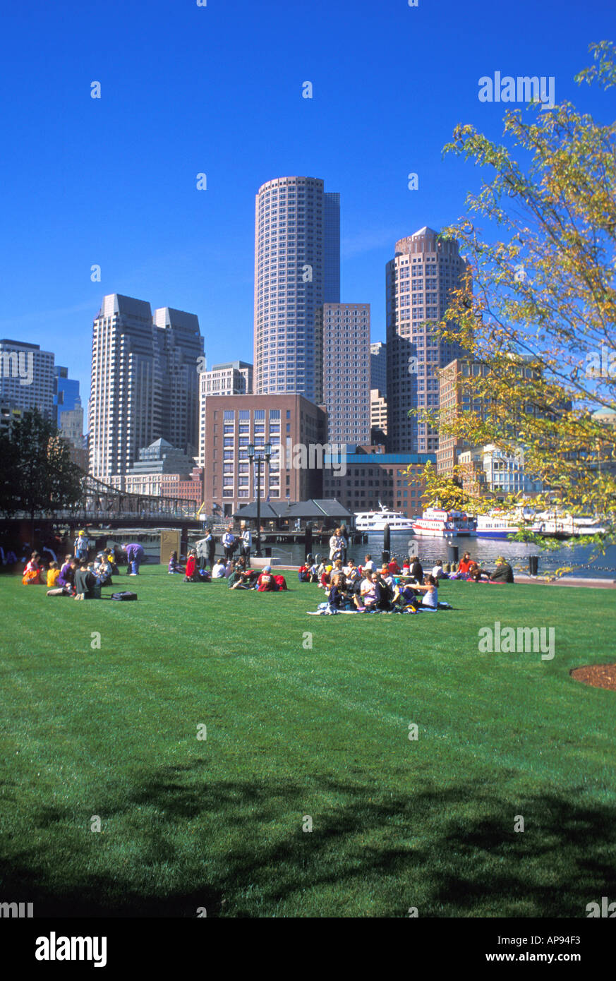 Gli studenti della scuola elementare gita pranzo Boston Massachusetts Foto Stock