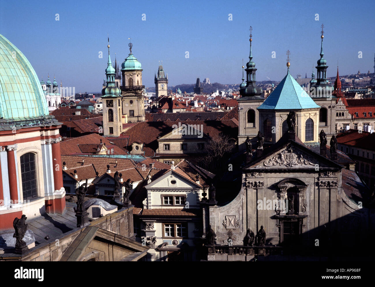 Tetti di Praga Repubblica Ceca Foto Stock