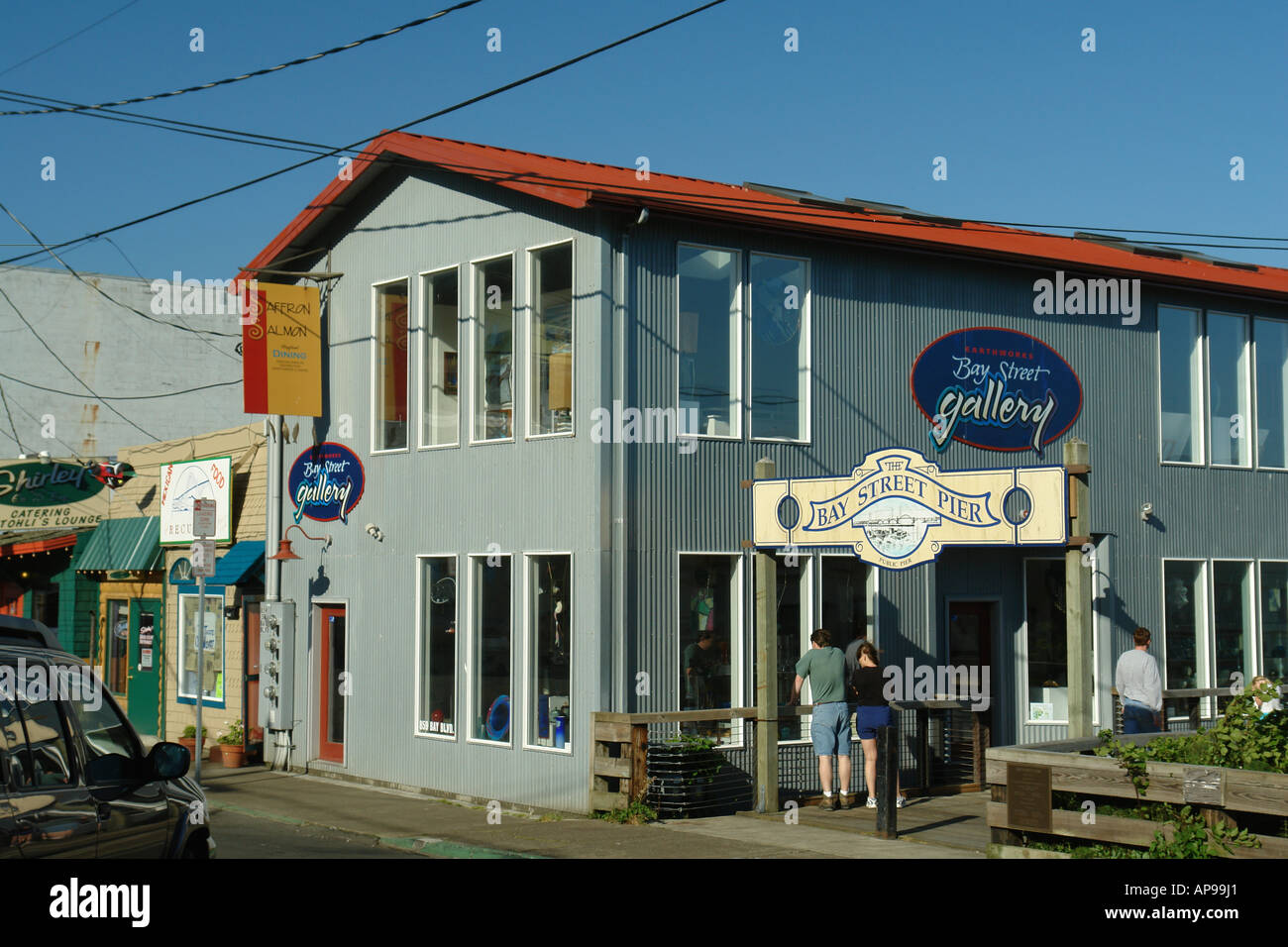 AJD51616, Newport o, Oregon, Oceano Pacifico, Pacific Coast Scenic Byway, Rt., itinerario, Highway 101, Historic Bayfront, waterfront Foto Stock