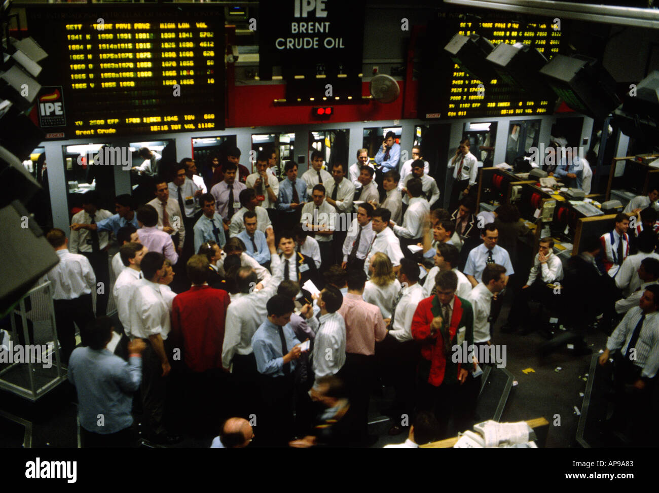 Londra La città dealing room presso la London International Petroleum Exchange Foto Stock