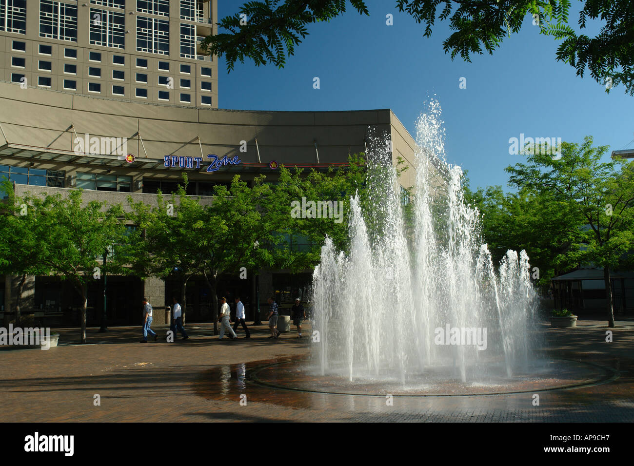 AJD50847 Boise, ID, Idaho, downtown, plaza, fontana Foto Stock