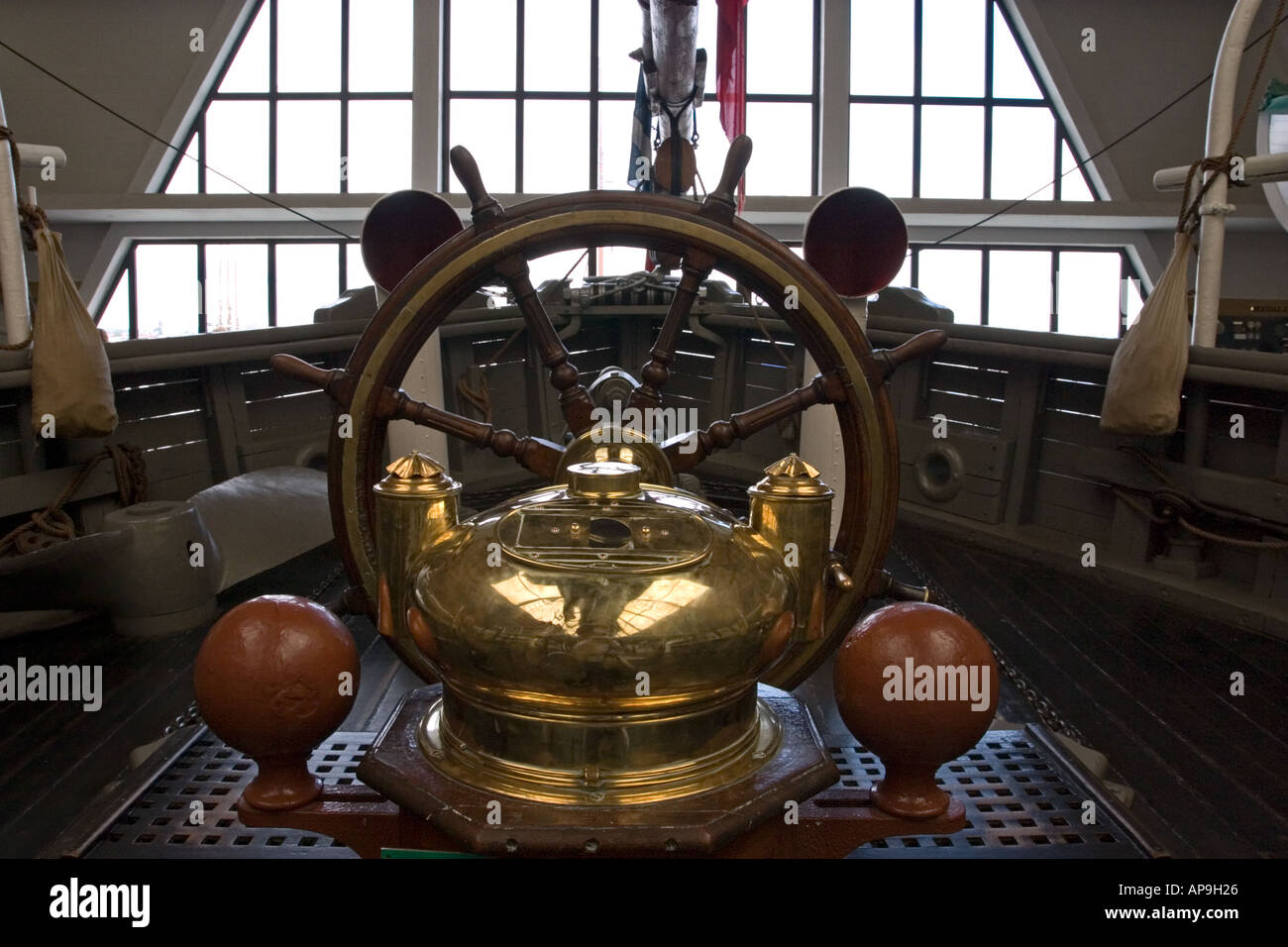 Ruota navi di rompighiaccio Fram Museo Fram Oslo Norvegia Foto Stock