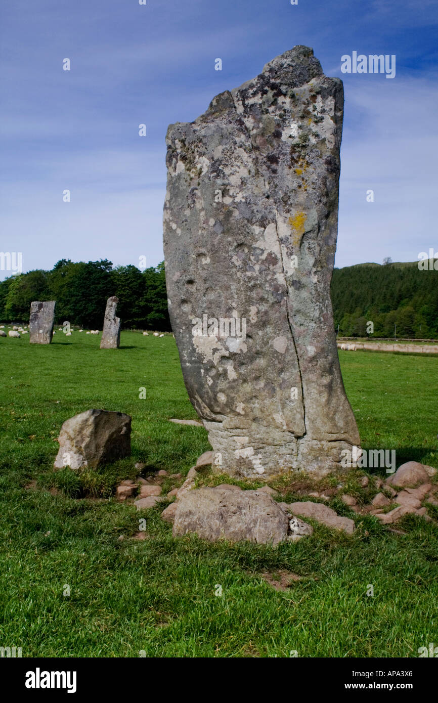 Il Nether Largie pietre in piedi in Kilmartin glen Argyll Bute Scozia Scotland Foto Stock