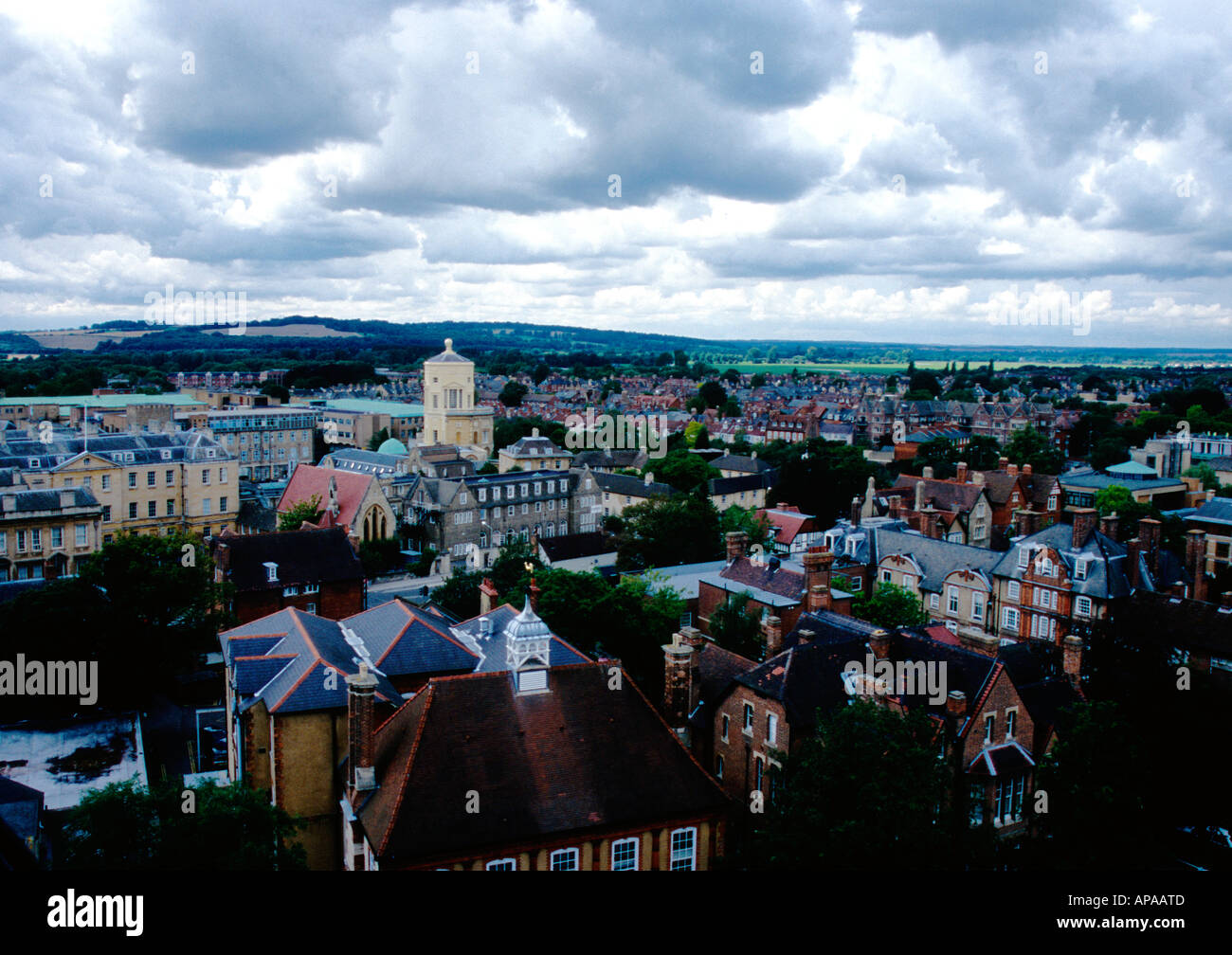 A nord di Oxford e Green College Observatory dall'edificio Thom Foto Stock