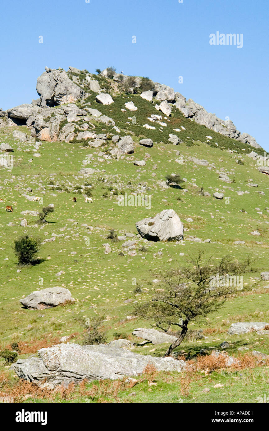 Montare Mondarrain in Atlantico Pirenei (Francia). Le Pic du Mondarrain dans les Pyrénées Atlantiques (Francia). Foto Stock