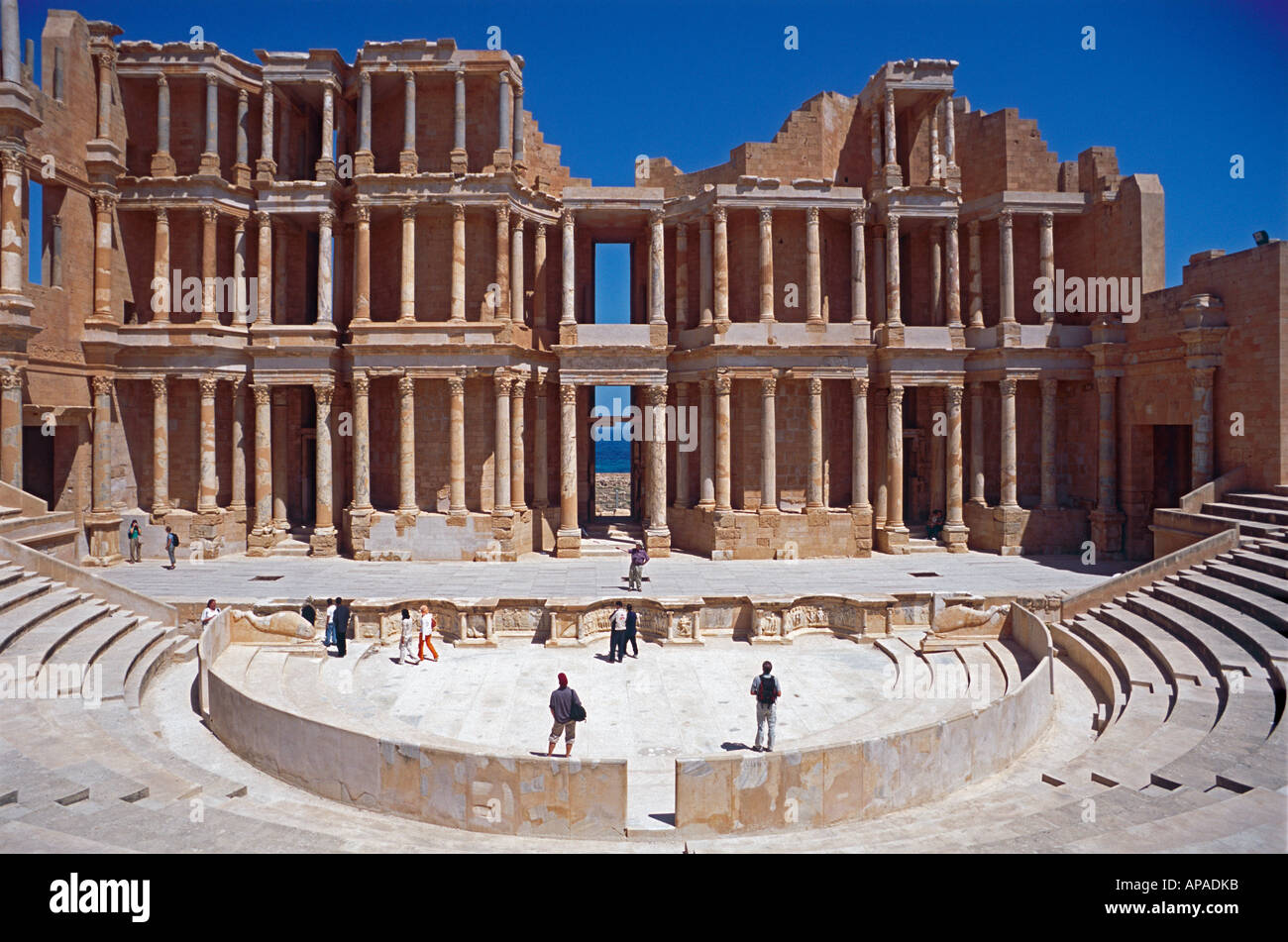 Anfiteatro romano, Sabratha, Libia Foto Stock