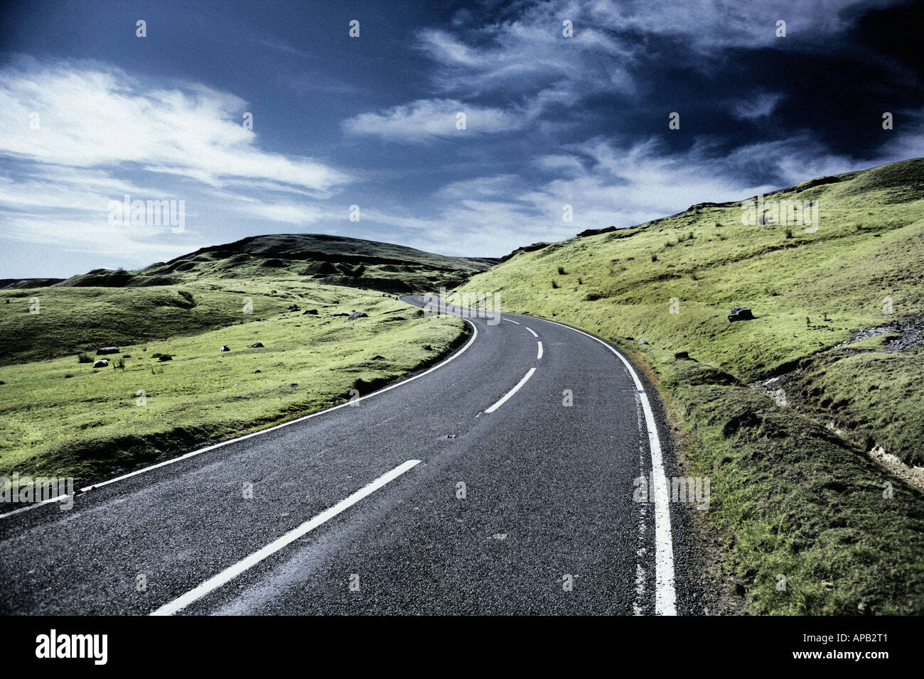 Una strada di campagna Foto Stock