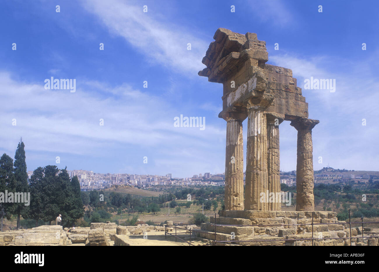 Tempio di Castore e Polluce Agrigento Sicilia Italia Foto Stock