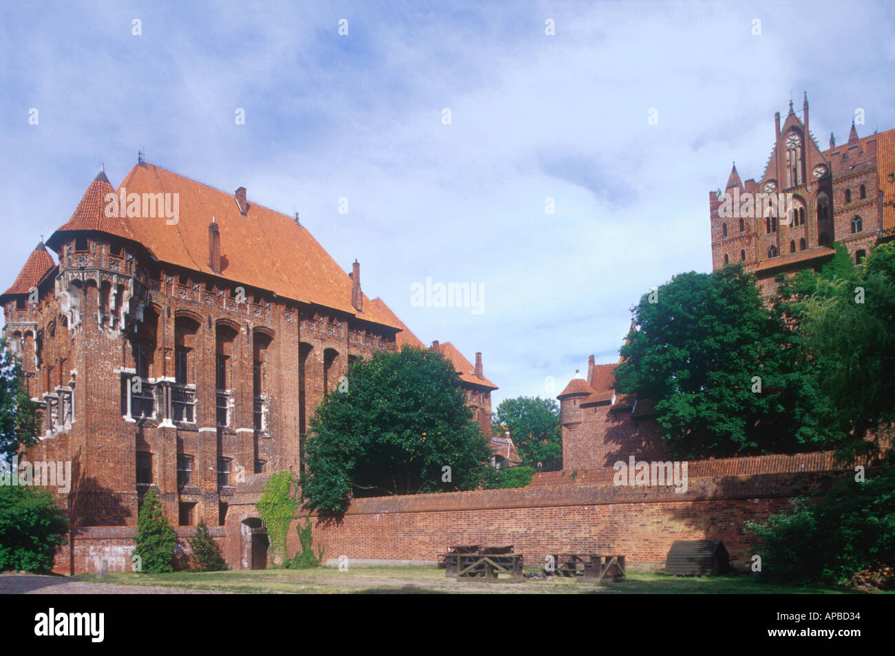 Palazzo all'interno del th Marienburg castle centro di th Ordine Teutonico di cavalieri Malbork Warmia Polonia Foto Stock