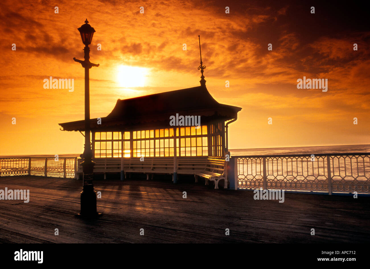 La St Anne's pier; contre jour; lancashire; Inghilterra; Regno Unito; Foto Stock