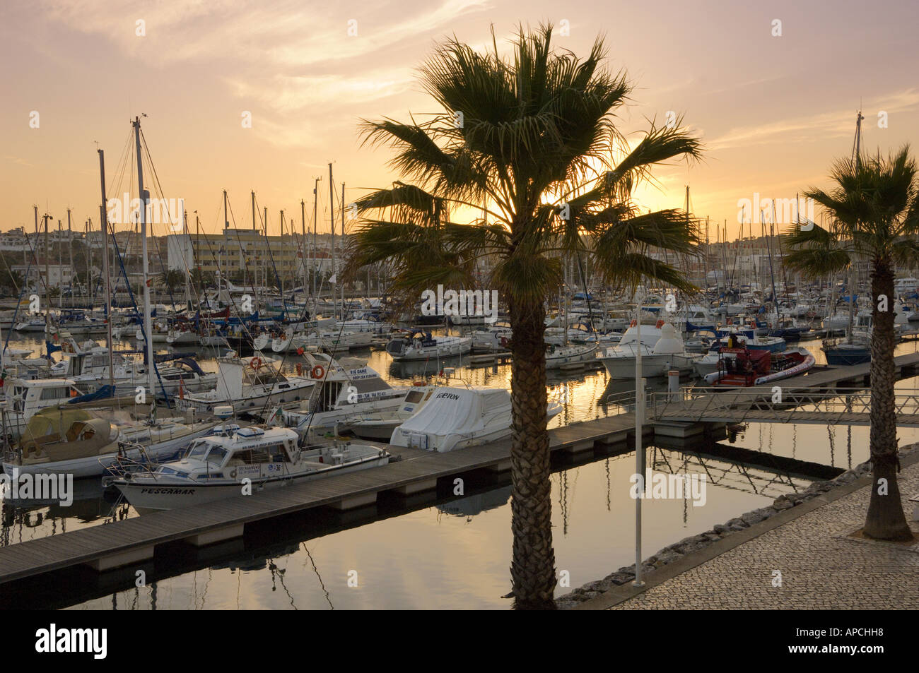 Lagos Marina al tramonto Foto Stock