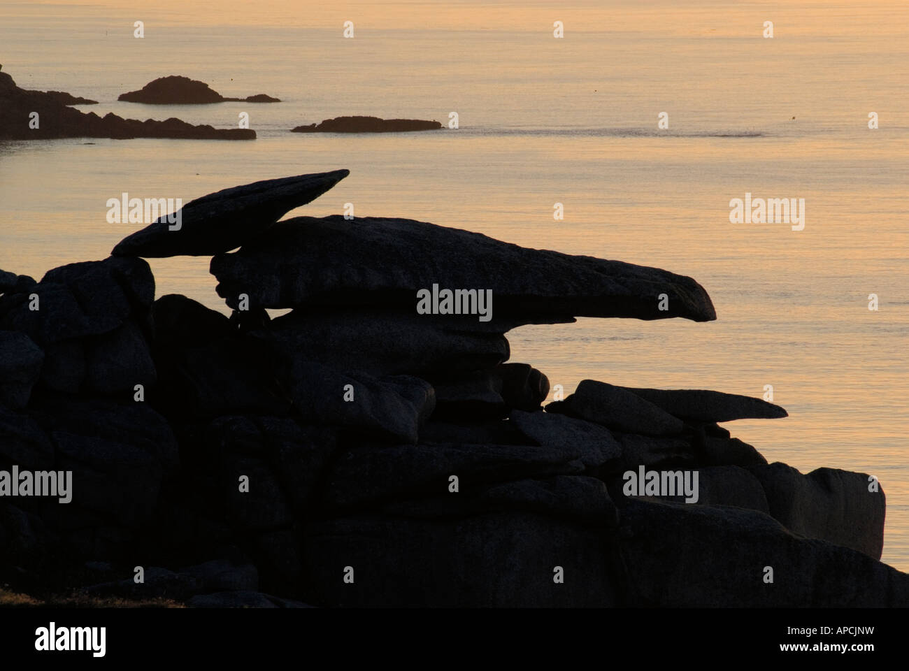 Il pulpito Rock St Marys Isole Scilly England Regno Unito Foto Stock