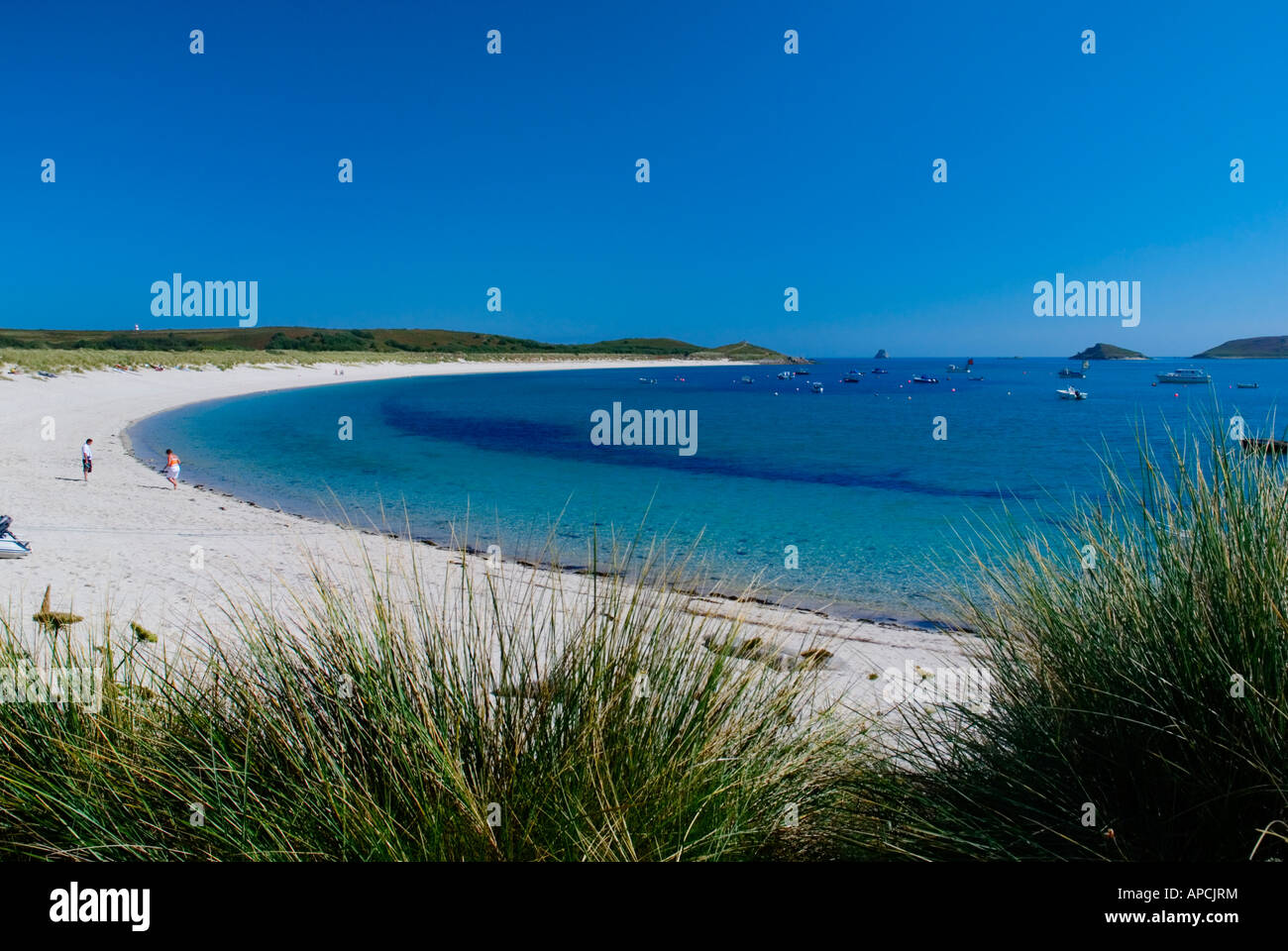 Maggiore Città sulla Baia di St Martins Island Isole Scilly England Regno Unito Foto Stock