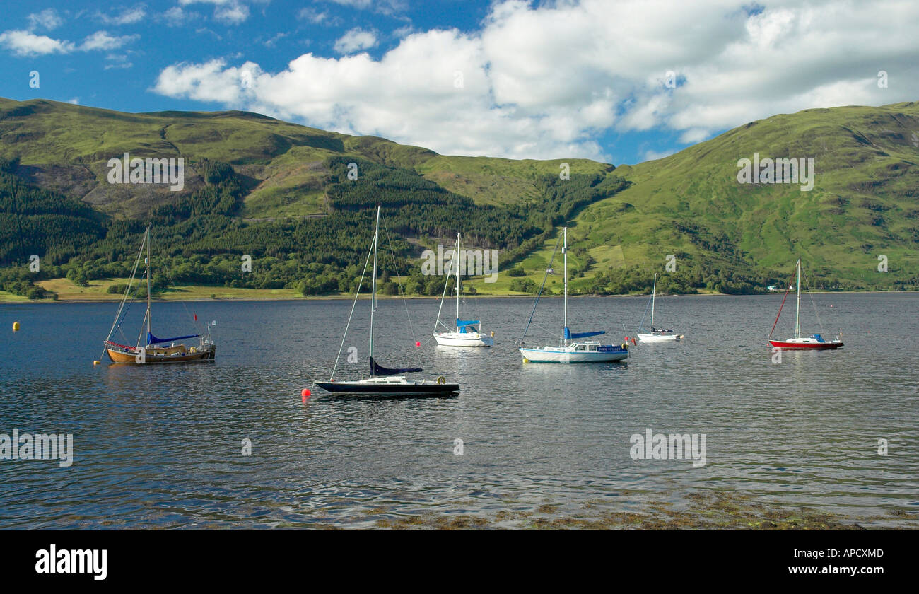 Yachts Loch Levan a Ballachulish Highland Foto Stock