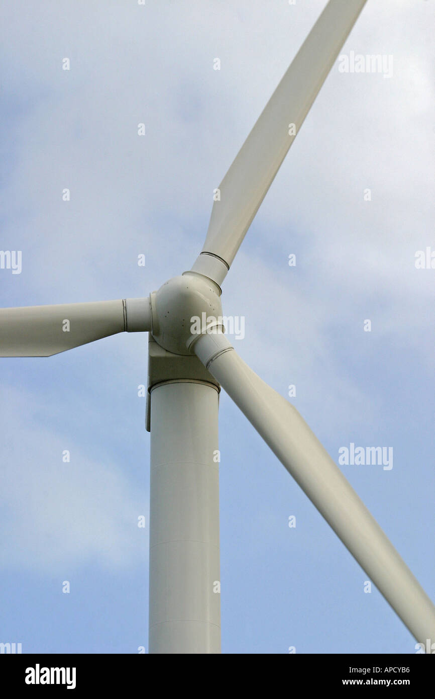 Testa di turbina eolica vicino a Workington in Cumbria Regno Unito Foto Stock