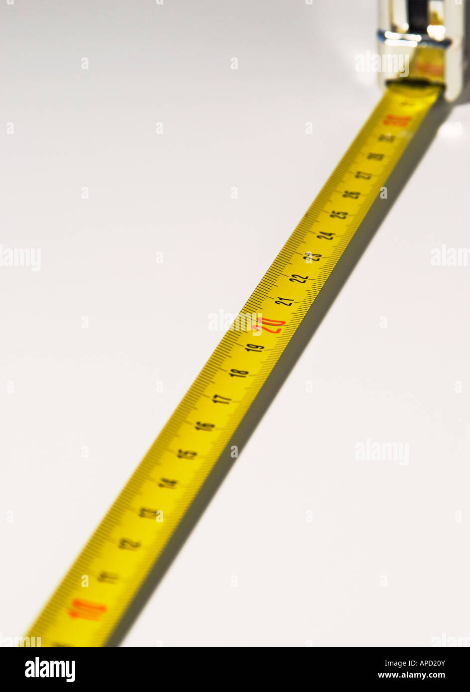 Metallo apribile nastro di misurazione Foto Stock