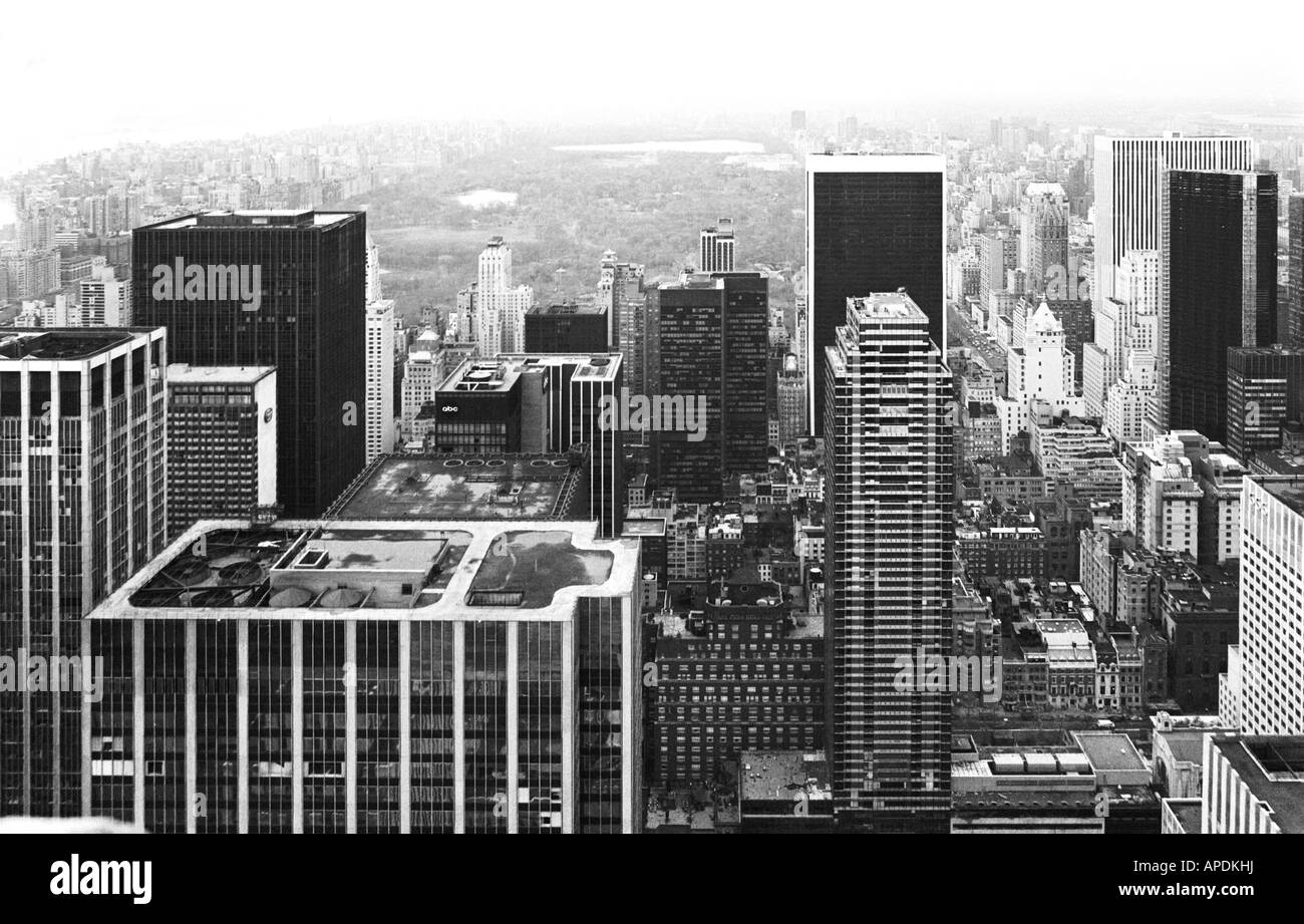 Manhattan guardando a Nord includono il Central Park Foto Stock