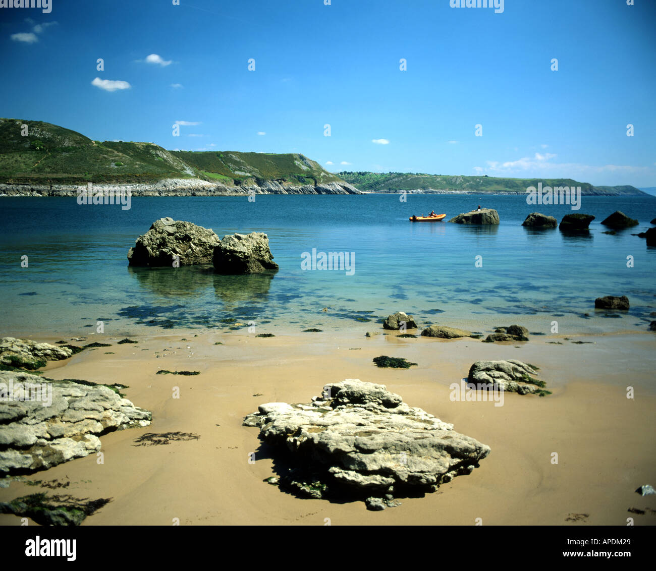 Pwll du bay Penisola di Gower glamorgan Galles del Sud Foto Stock