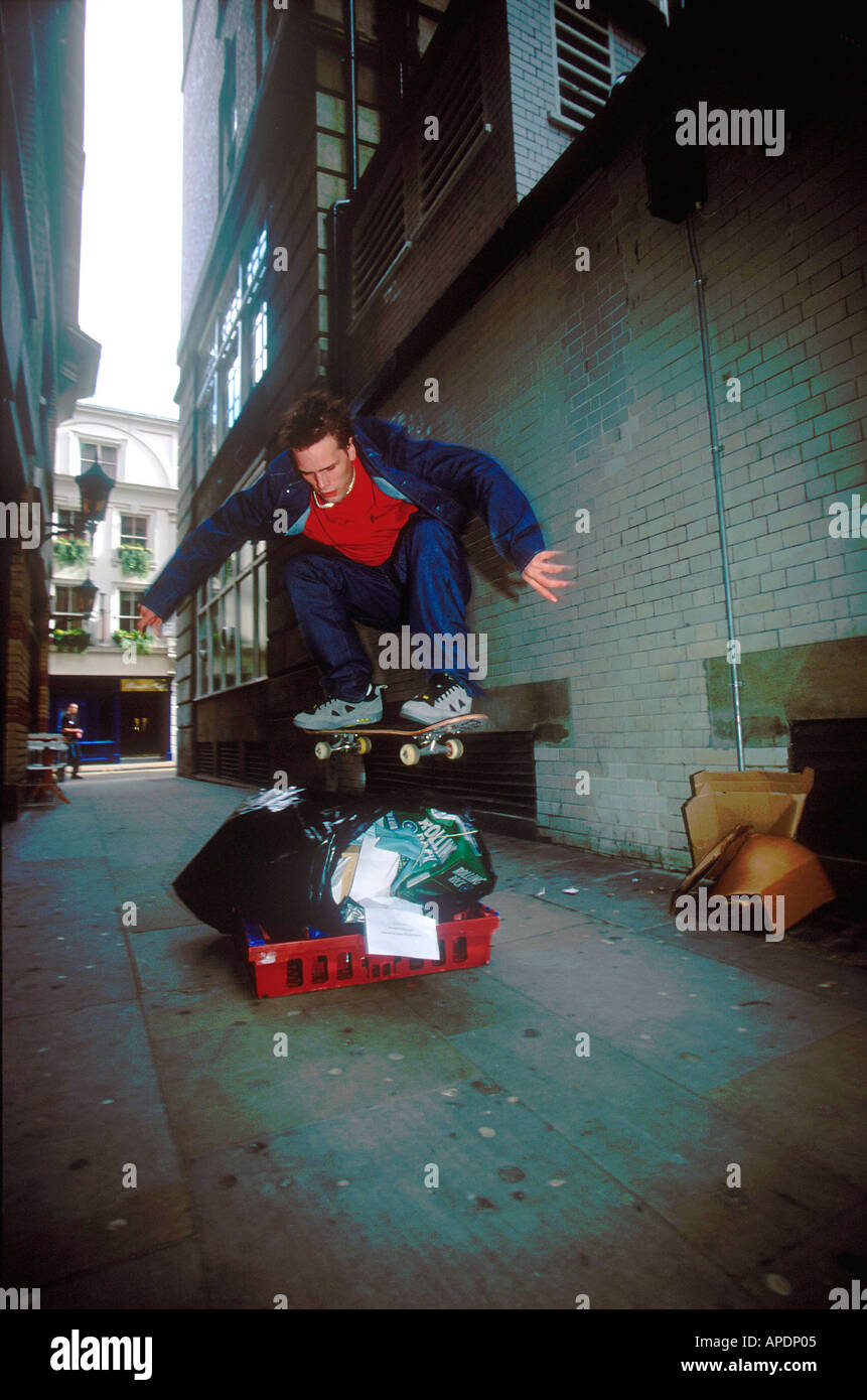 Luca pattinaggio su strada a Londra Foto Stock