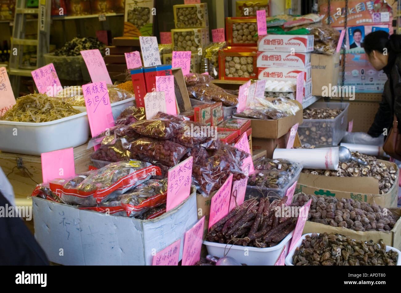 La frutta e la verdura shop mercato aperto SF chinatown Foto Stock