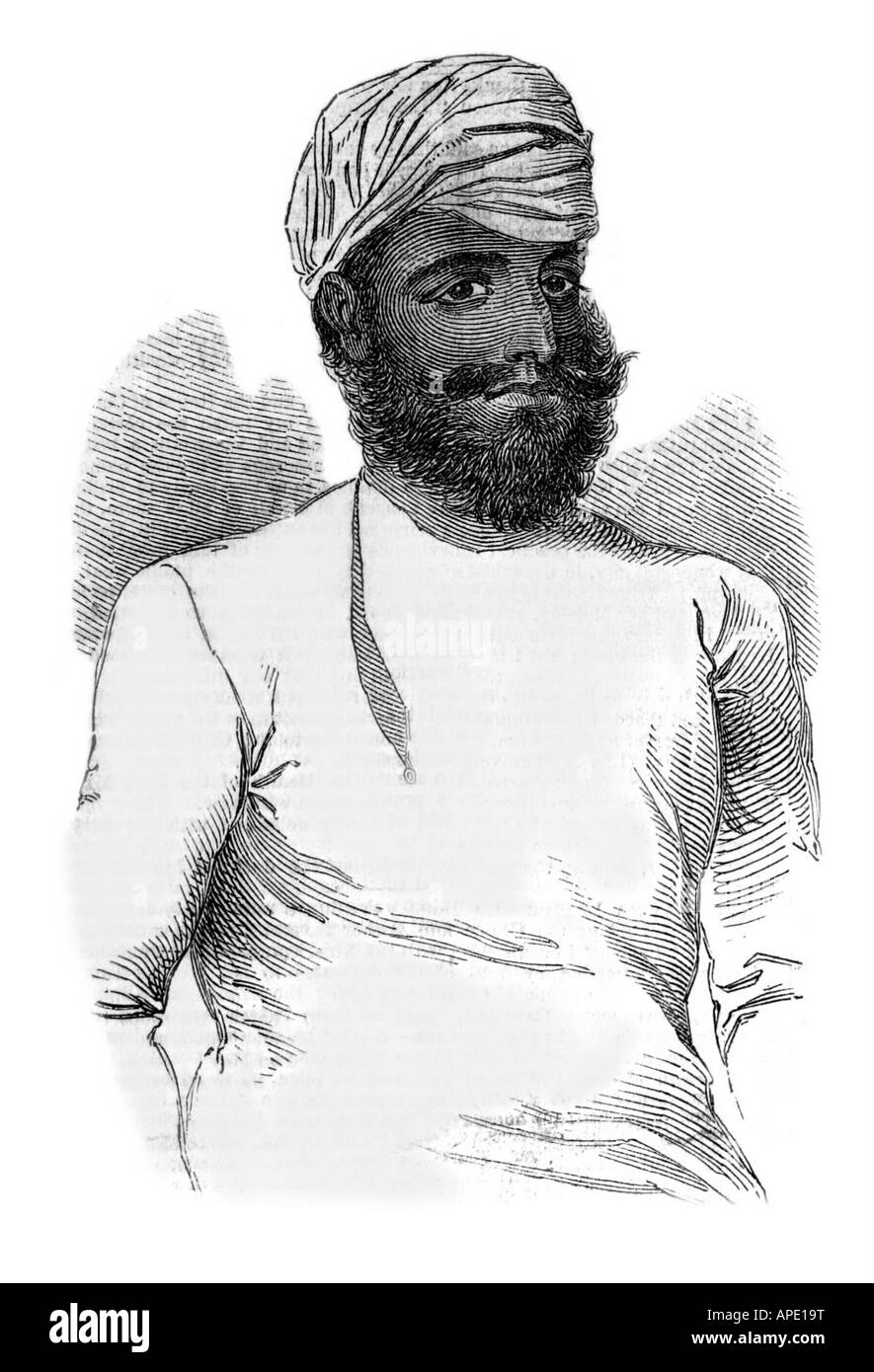 Eventi, Prima guerra anglo-sikh 1845 - 1846, Soondur Singh, Kalladar di incisione del legno di Kangra, 1846, 19th secolo, India, anglo, Sikh, storico, storico, la gente, Foto Stock