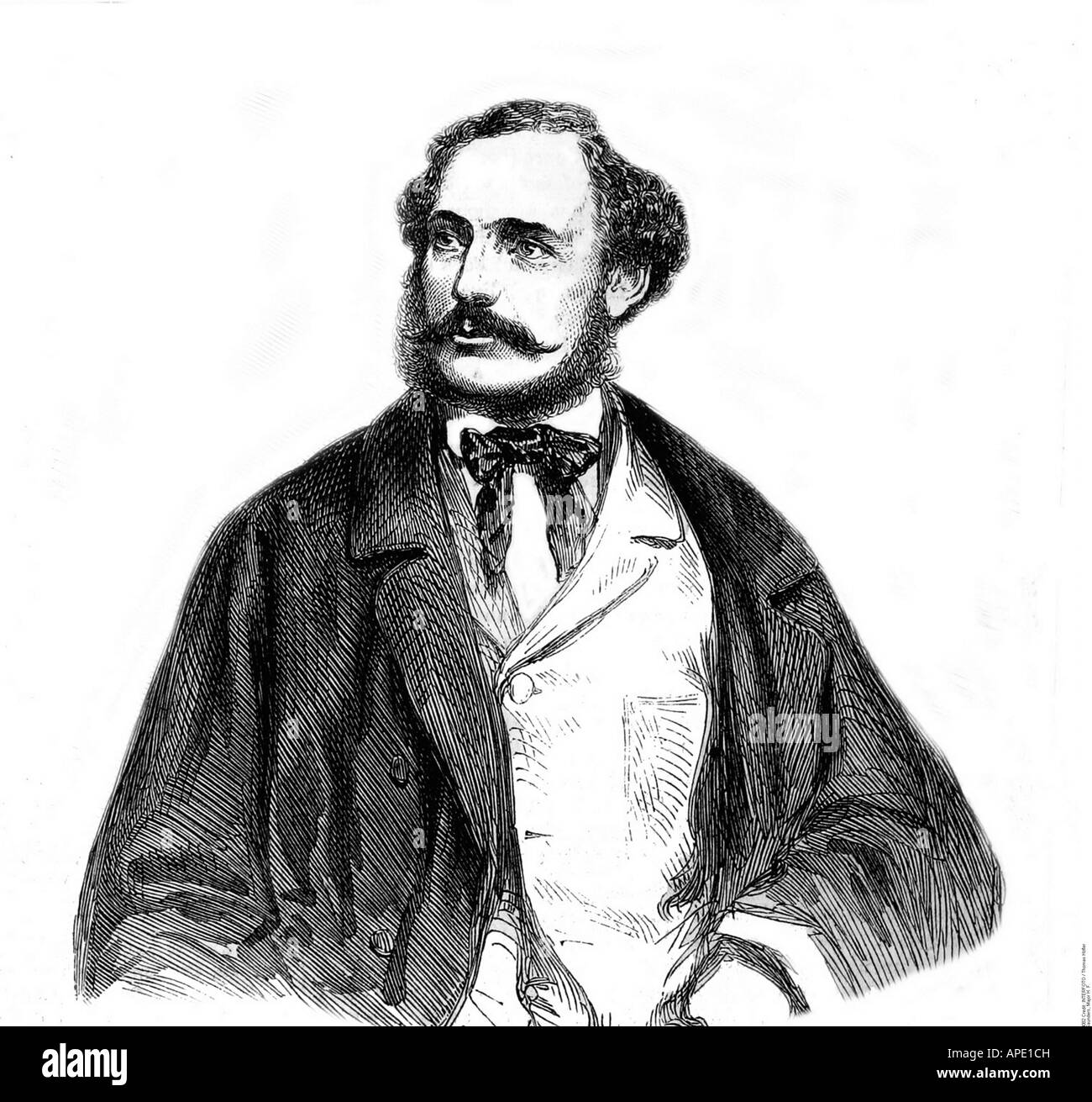 Saunders, H. F., ufficiale britannico, ritratto, incisione del legno, 19th secolo, , Foto Stock