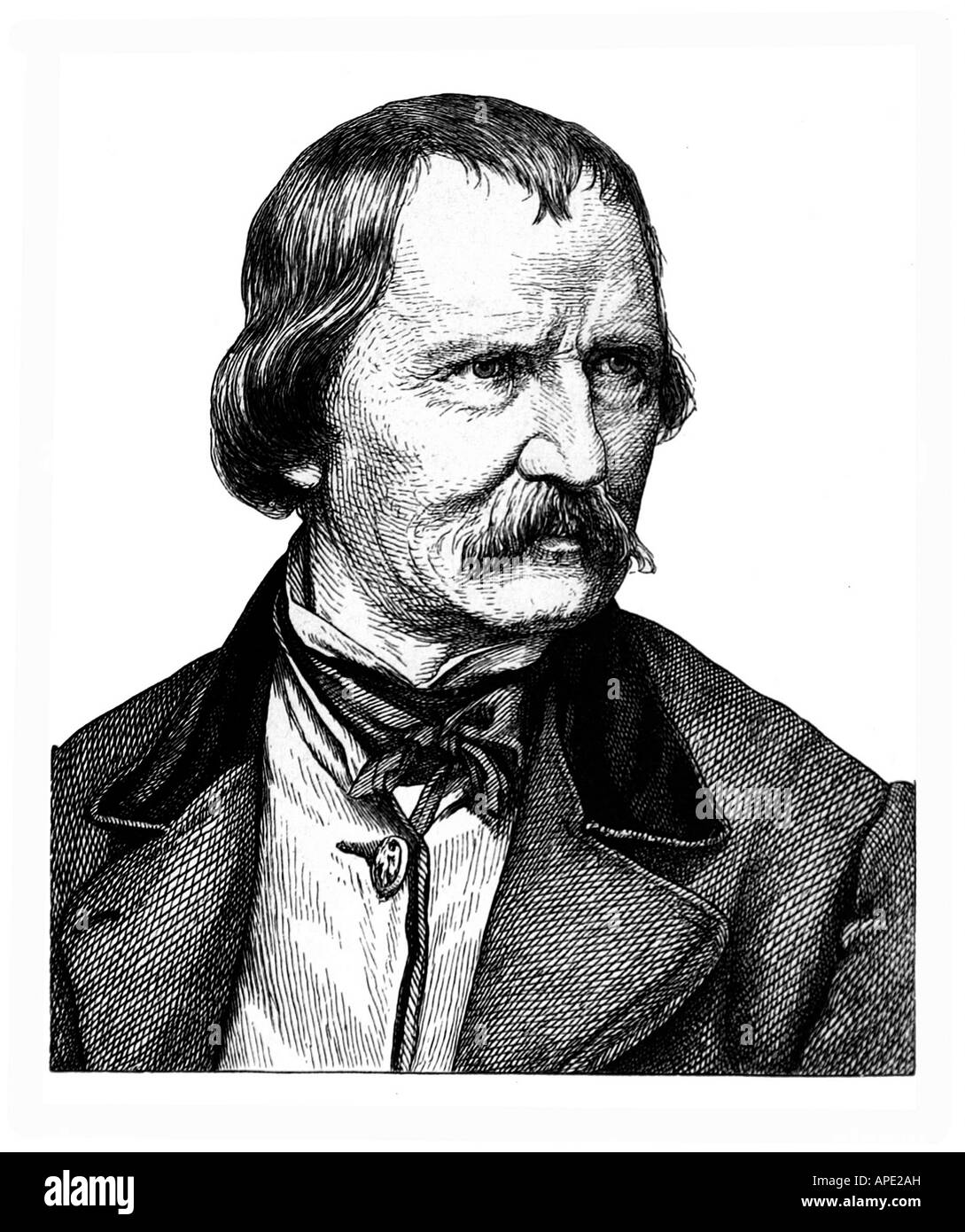 Kaulbach Wilhelm von, 15.10.1805 - 7.4.1874, pittore tedesco, ritratto, acciaio, incisione del XIX secolo, l'artista del diritto d'autore non deve essere cancellata Foto Stock
