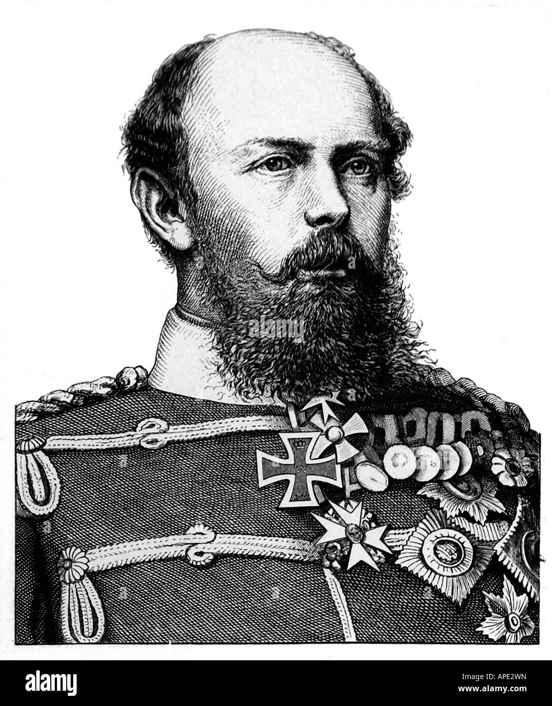 Frederick Charles Nicholas 20.3.1828 - 15.6.1885, principe di Prussia, generale prussiano, ritratto, acciaio, incisione del XIX secolo, l'artista del diritto d'autore non deve essere cancellata Foto Stock
