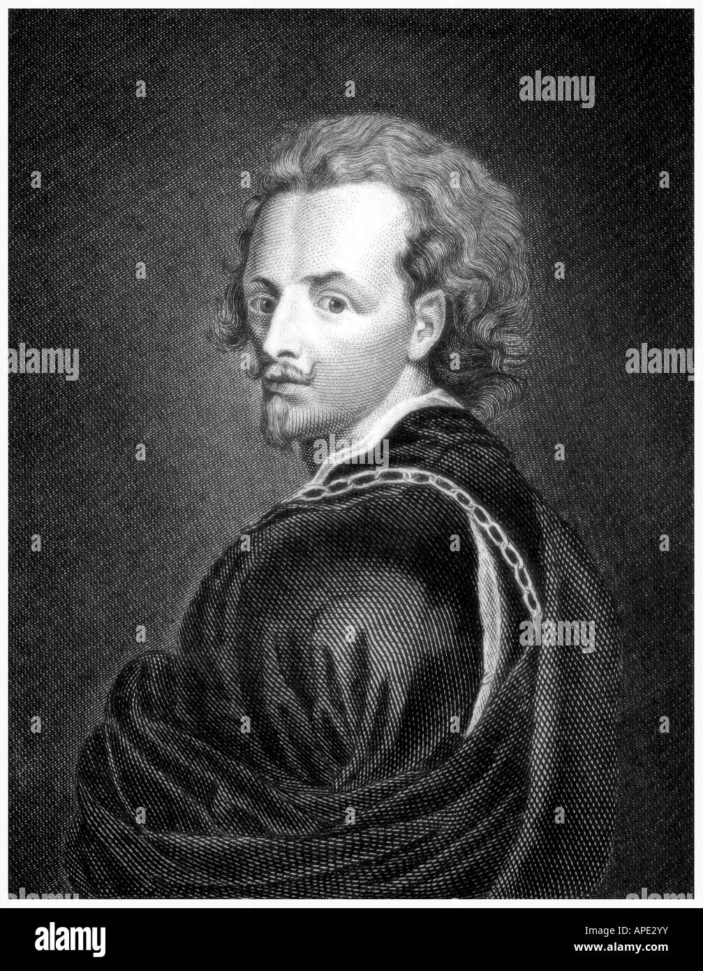 Dyck, Anthony van, 22.3.1599 - 9.12.1641, pittore fiammingo, ritratto, incisione, Germania, secolo XIX, artista del diritto d'autore non deve essere cancellata Foto Stock