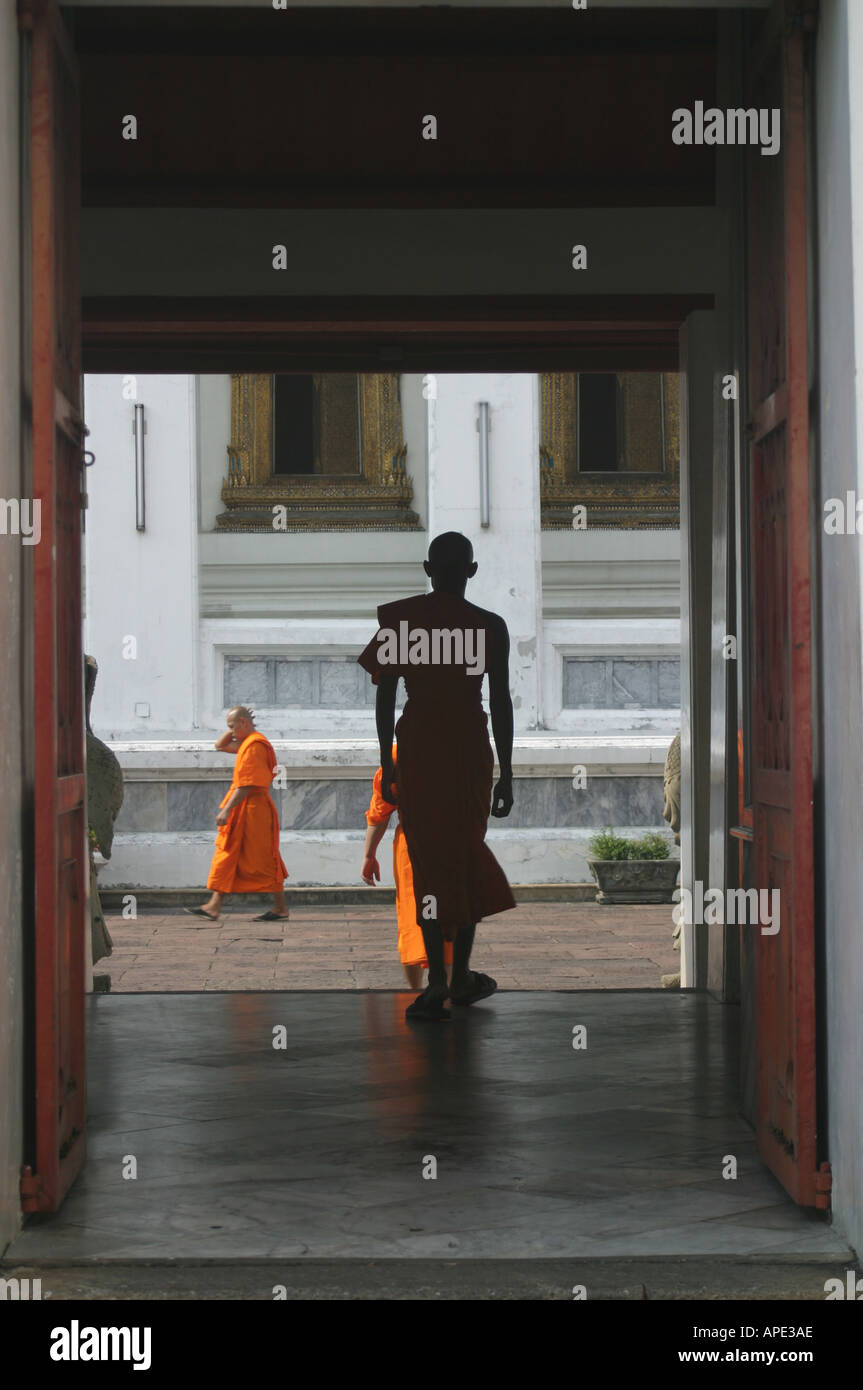 I monaci di Wat Pho Bangkok Foto Stock