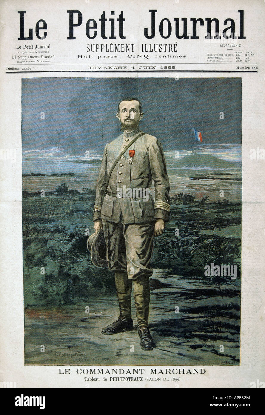 Stampa/media, riviste, 'le Petit Journal', Paris, 10. Volume, numero 446, supplemento illustrato, Domenica 4 Giugno 1899, titolo, 'Major Marchand', , Foto Stock