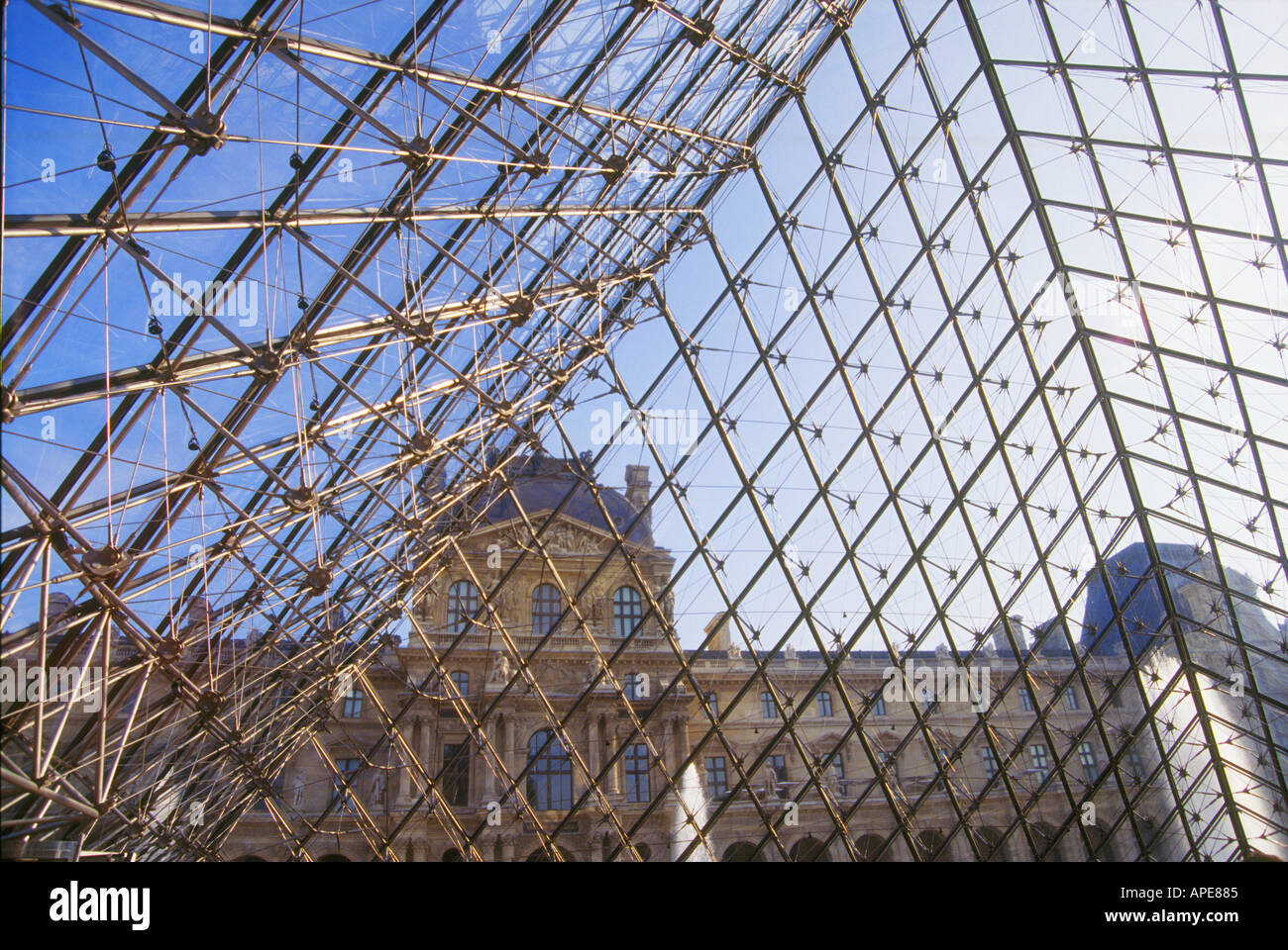 Francia Paris Louvre museo ingresso piramide Foto Stock