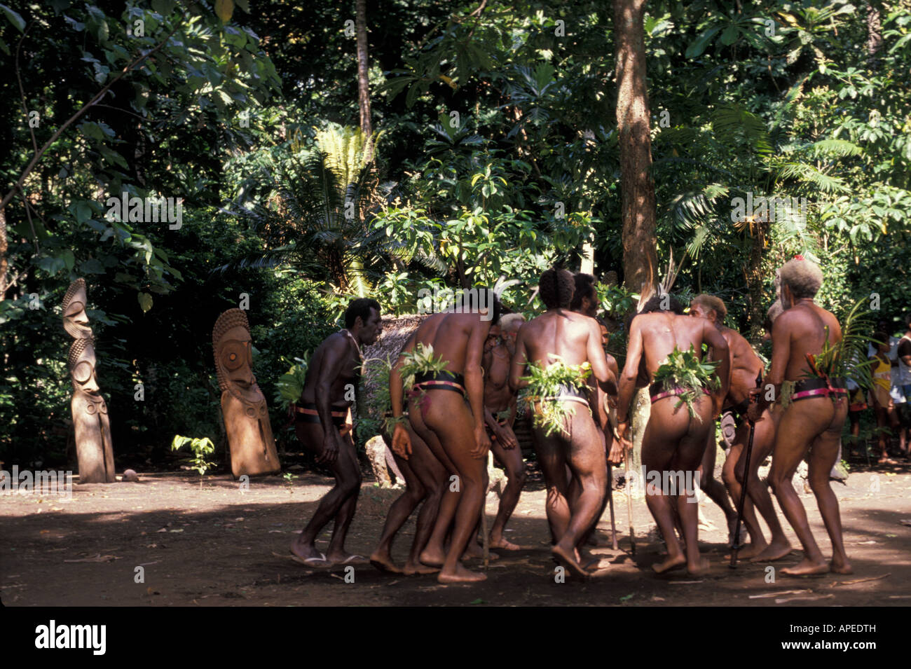 Oceano Pacifico del sud, Vanuatu. Rituale nativo Foto Stock