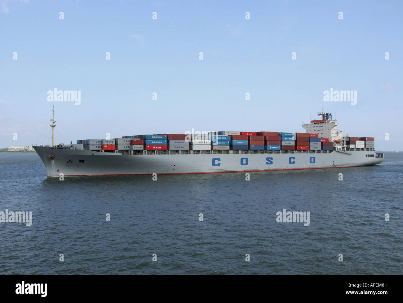 Contenitore nave. Porto di Charleston, S. Carolina. Foto Stock