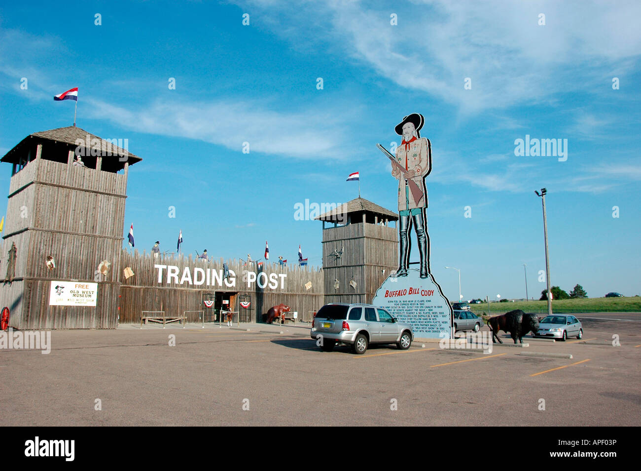 Buffalo Bill Trading Post in Nord Platt Nebraska home di Buffalo Bill e una testa 2 e di vitello è una trappola tristán Fort Cody Foto Stock