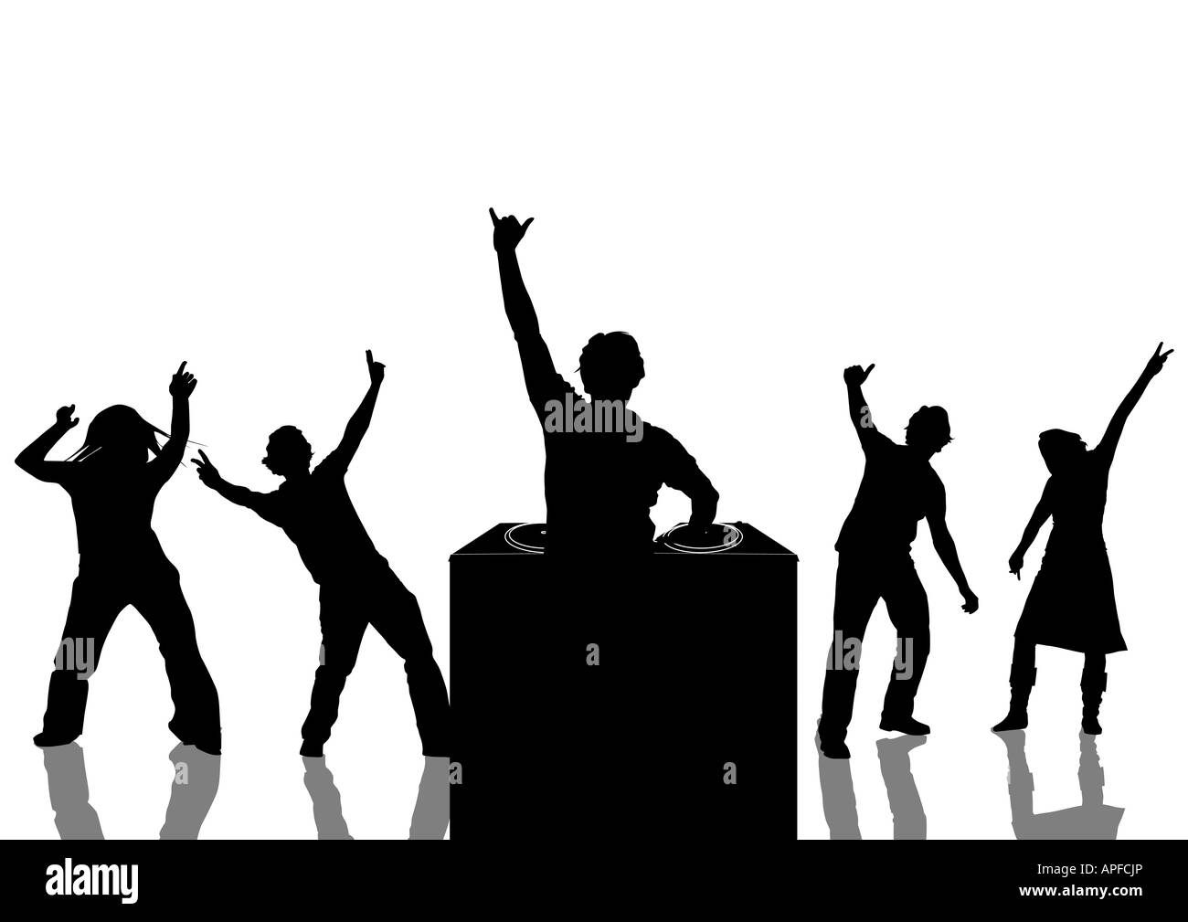 Felice la gente ballare ad una festa Foto Stock