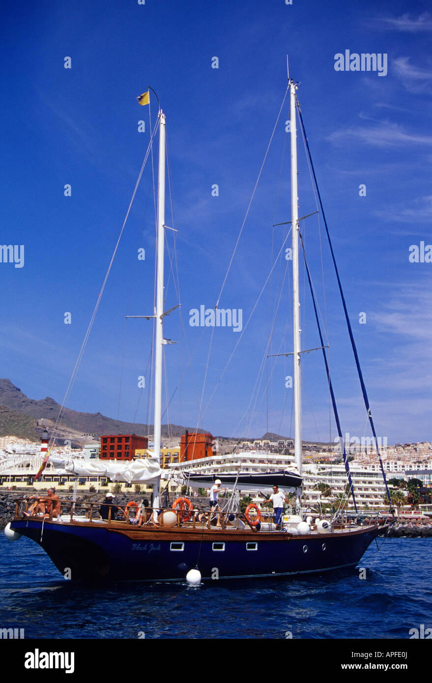 Barca a vela in Costa Adeje Tenerife Isole Canarie Spagna Foto Stock