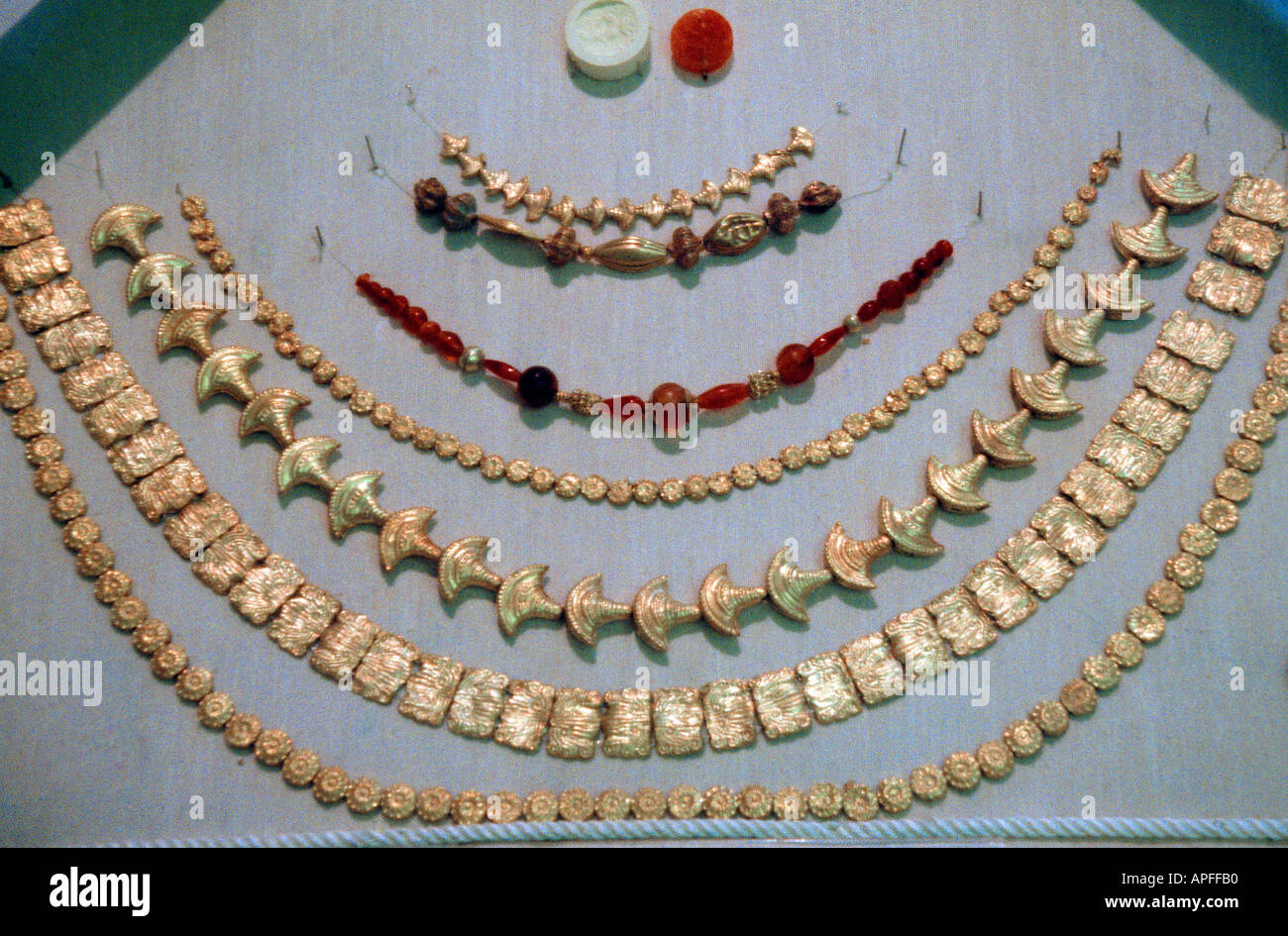 Creta Grecia Iraklion Museo gioielli in oro Minoan Foto Stock