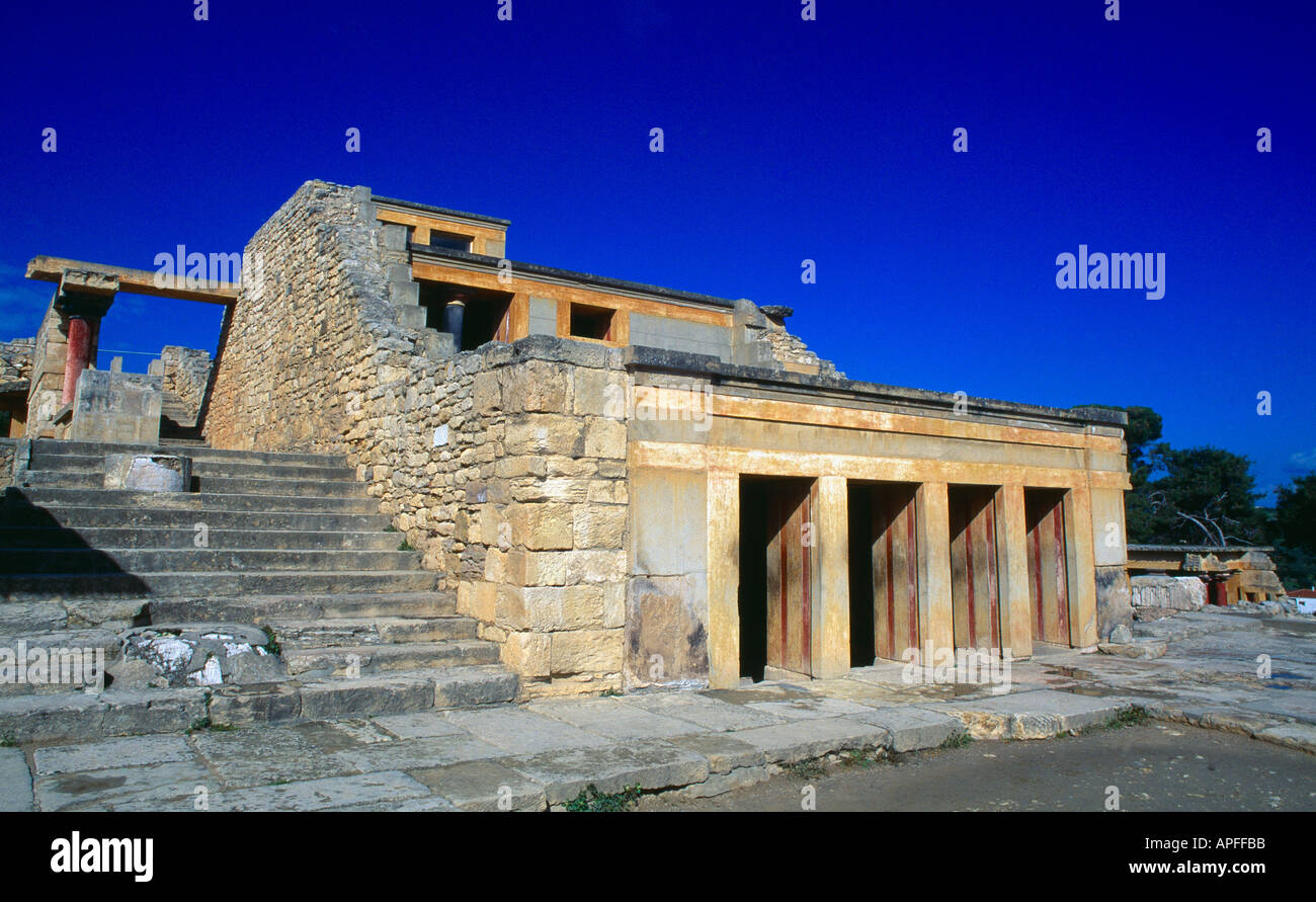 Creta Grecia Il Palazzo di Cnosso Sala del Trono complessa Foto Stock