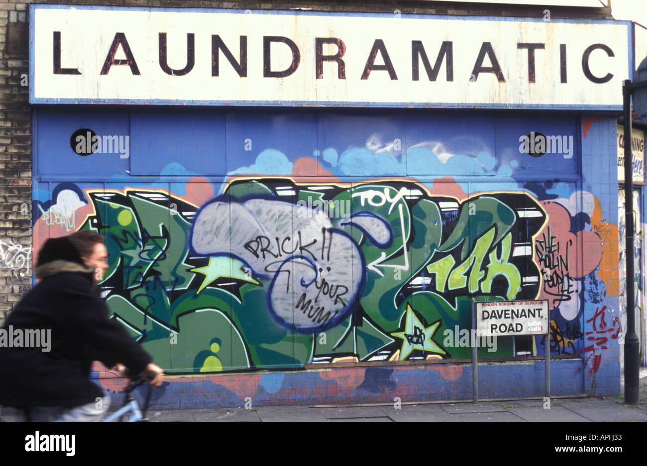 Graffiti, a nord di Londra. Foto Stock