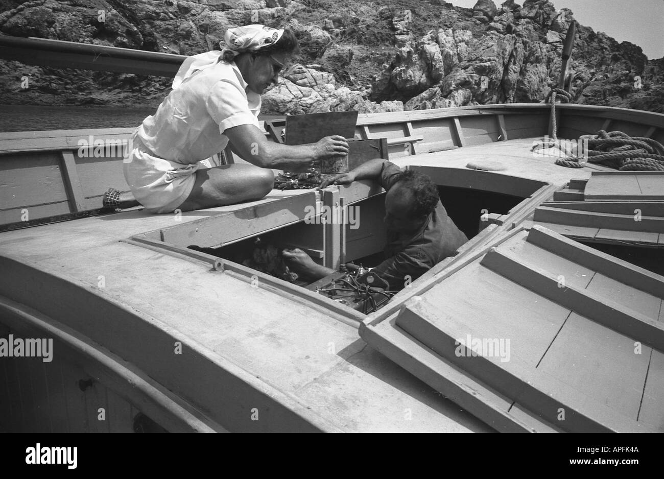 Gala e Arturo Caminada Port Lligat 1959 Foto Stock