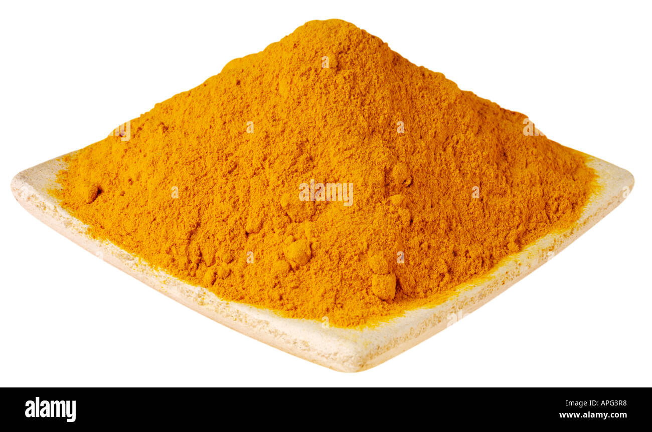 Piatto di curcuma in polvere TAGLIARE Foto Stock