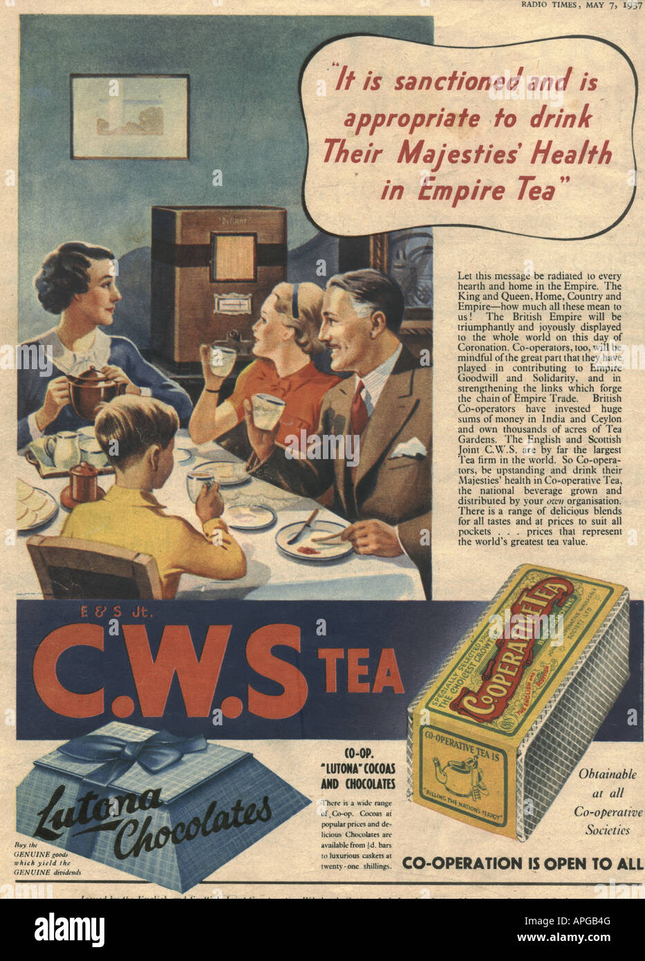 CWS the advert 1937 Foto Stock
