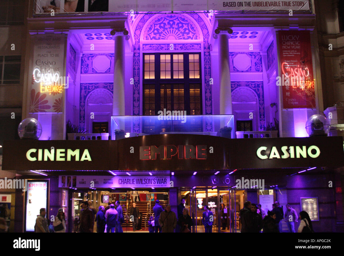 Empire Leicester Square Londra di notte Foto Stock