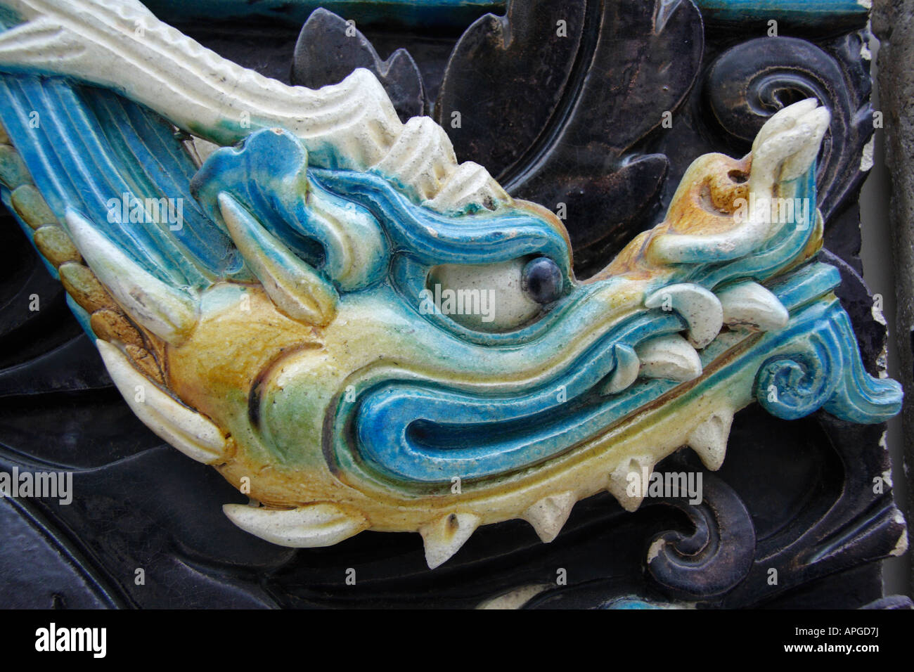 Dragon piastrelle, dinastia Ming- Museo Britannico Foto Stock