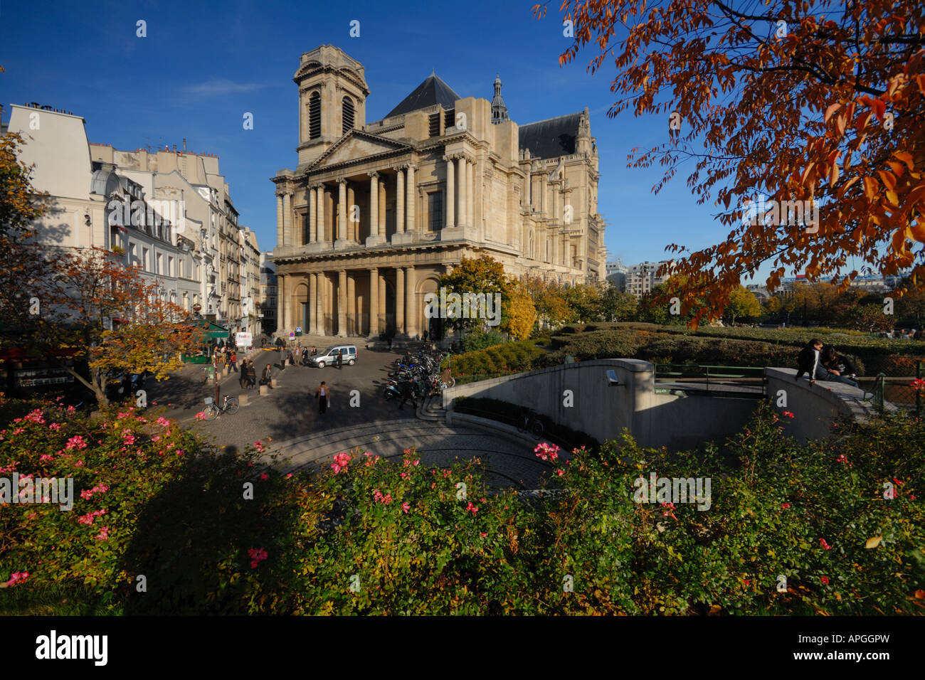 Bel pomeriggio sulla Chiesa St-Eustache, Parigi, Francia Foto Stock