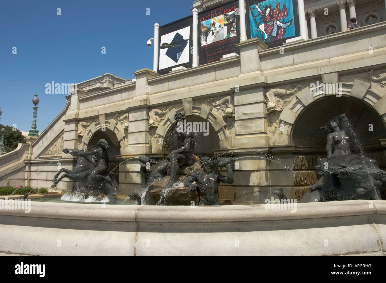 Fontana del Nettuno sculture. Washington, DC Foto Stock