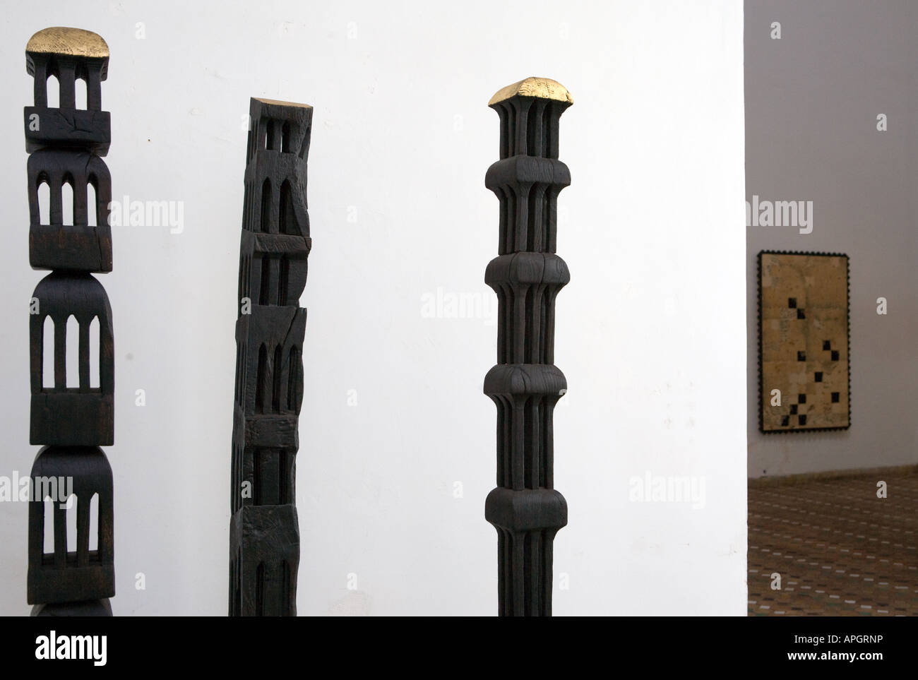 Il Marocco Marrakech dettaglio della città museo intrattenuti nel dar Menebhi palace Foto Stock