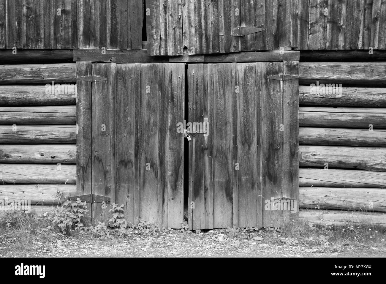 Dettaglio del vecchio fienile, Barkerville storica città fantasma, vicino a Quesnel, British Columbia, Canada Foto Stock