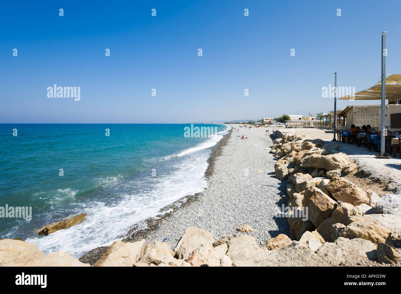 Spiaggia, Kolimbari, vicino a Chania, Creta, Grecia Foto Stock
